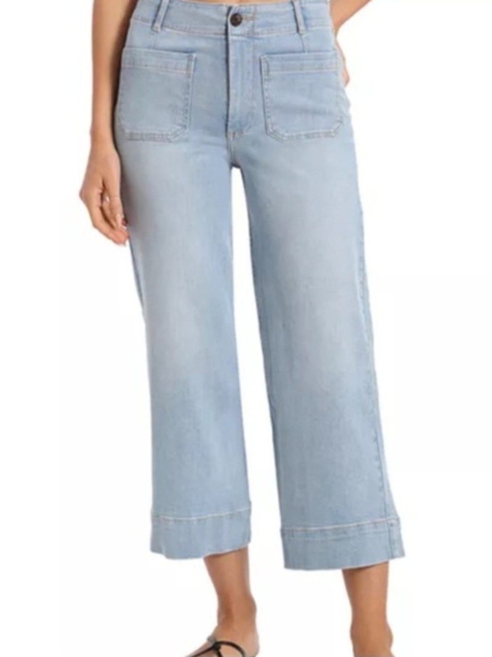 bagatelle Light Blue Cropped Wide-Leg Jeans